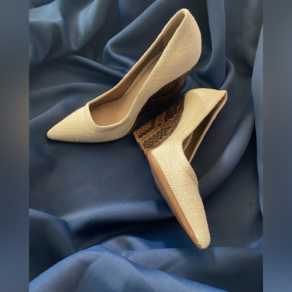 Burberry Prorsum Ivory Snake Skin Wedge Heels